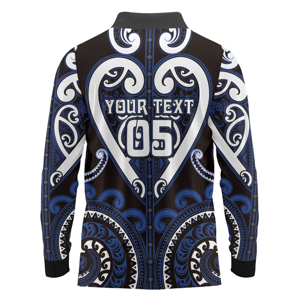 Custom Aotearoa Ngati Tuwharetoa Long Sleeve Polo Shirt Maori Tribal Pattern LT05 - Polynesian Pride