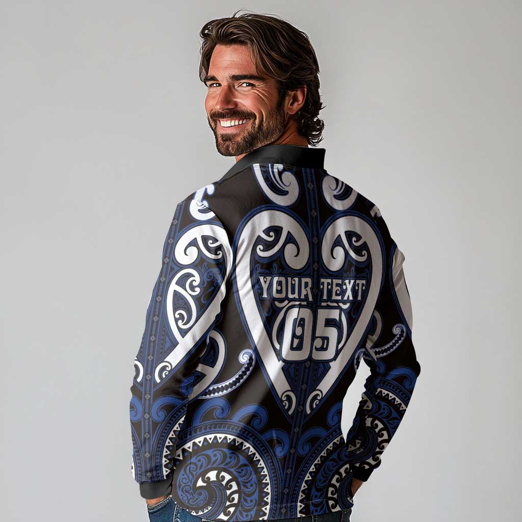 Custom Aotearoa Ngati Tuwharetoa Long Sleeve Polo Shirt Maori Tribal Pattern LT05 - Polynesian Pride