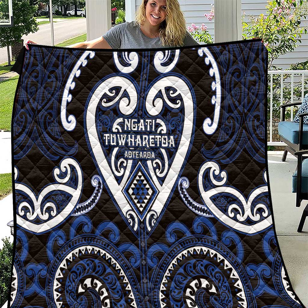 Aotearoa Ngati Tuwharetoa Quilt Maori Tribal Pattern LT05 Navy - Polynesian Pride