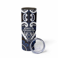 Custom Aotearoa Ngati Tuwharetoa Skinny Tumbler Maori Tribal Pattern