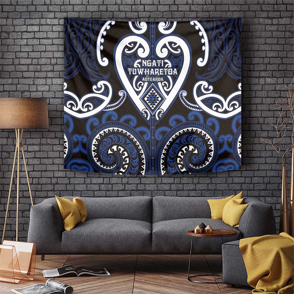 Aotearoa Ngati Tuwharetoa Tapestry Maori Tribal Pattern LT05 Navy - Polynesian Pride