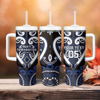 Custom Aotearoa Ngati Tuwharetoa Tumbler With Handle Maori Tribal Pattern