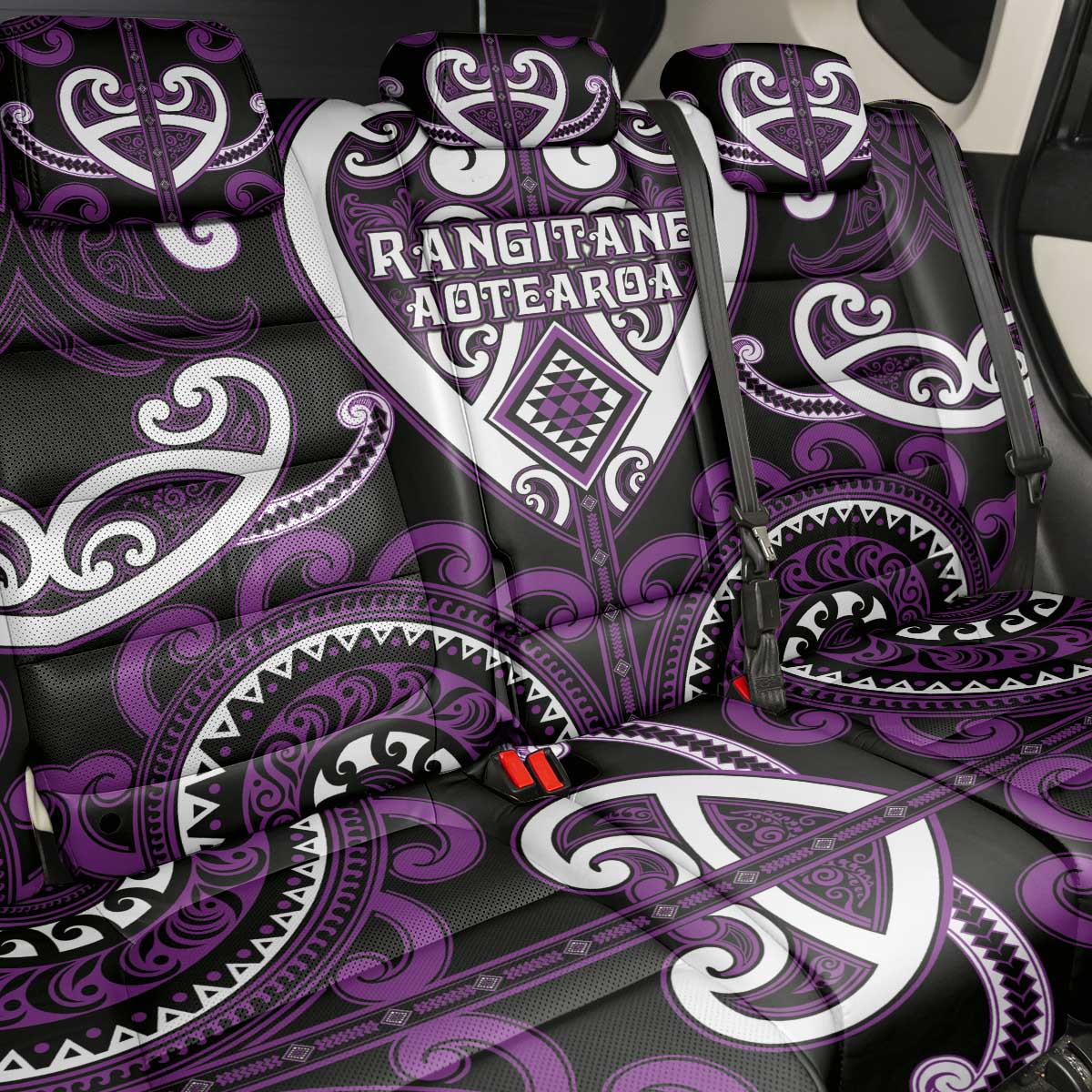 Aotearoa Rangitane Back Car Seat Cover Maori Tribal Pattern