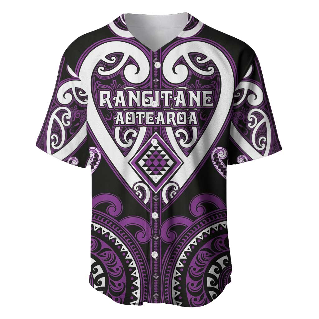 Custom Aotearoa Rangitane Baseball Jersey Maori Tribal Pattern