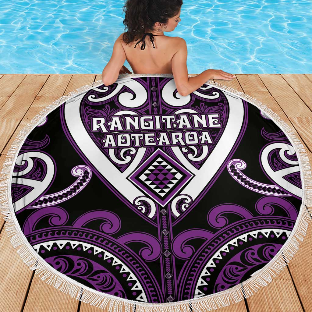 Aotearoa Rangitane Beach Blanket Maori Tribal Pattern