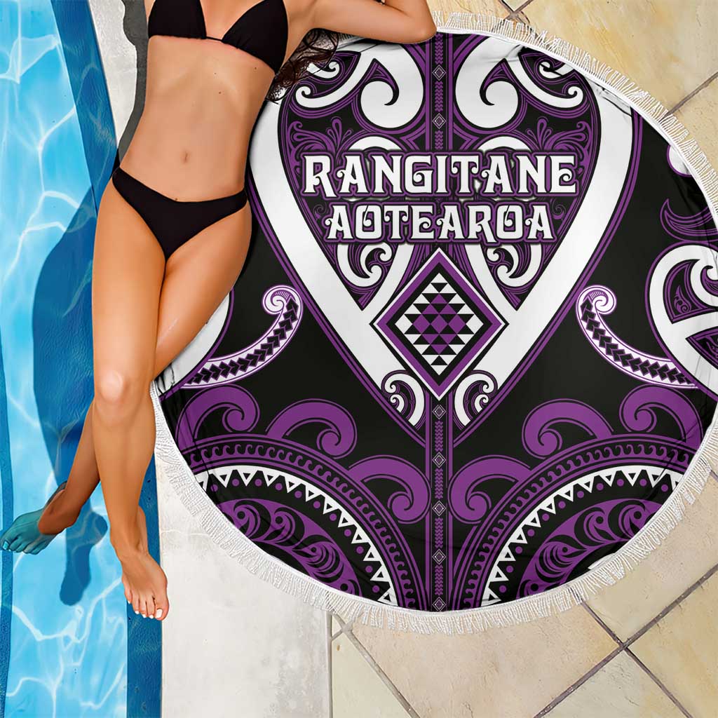 Aotearoa Rangitane Beach Blanket Maori Tribal Pattern