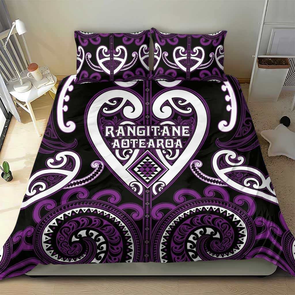 Aotearoa Rangitane Bedding Set Maori Tribal Pattern