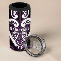 Custom Aotearoa Rangitane 4 in 1 Can Cooler Tumbler Maori Tribal Pattern