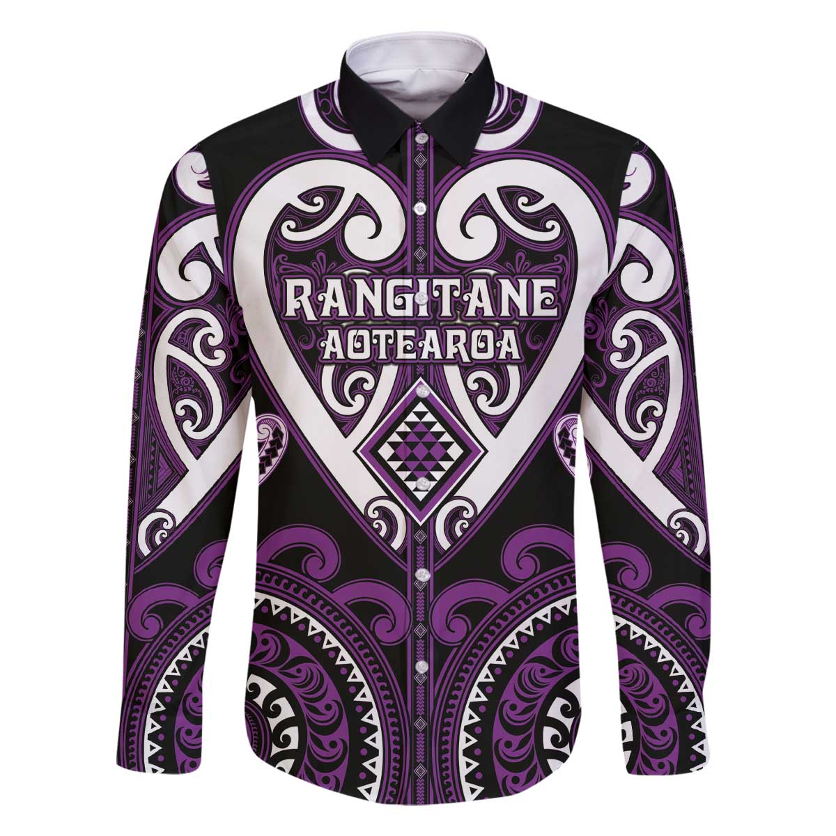 Custom Aotearoa Rangitane Family Matching Off The Shoulder Long Sleeve Dress and Hawaiian Shirt Maori Tribal Pattern