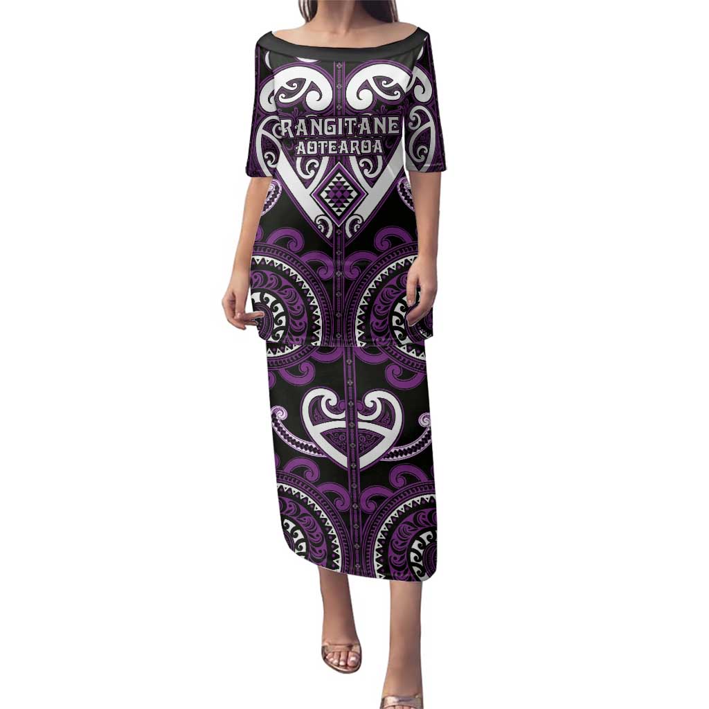 Custom Aotearoa Rangitane Family Matching Puletasi and Hawaiian Shirt Maori Tribal Pattern