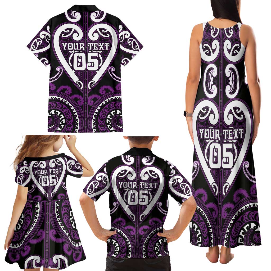 Custom Aotearoa Rangitane Family Matching Tank Maxi Dress and Hawaiian Shirt Maori Tribal Pattern