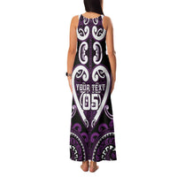 Custom Aotearoa Rangitane Family Matching Tank Maxi Dress and Hawaiian Shirt Maori Tribal Pattern