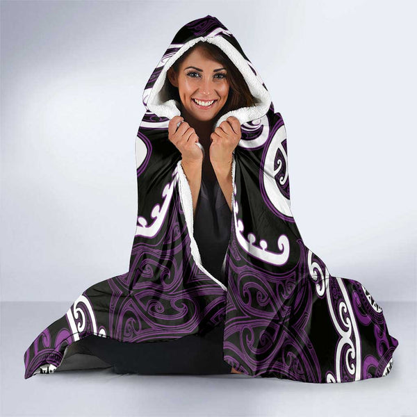 Aotearoa Rangitane Hooded Blanket Maori Tribal Pattern LT05