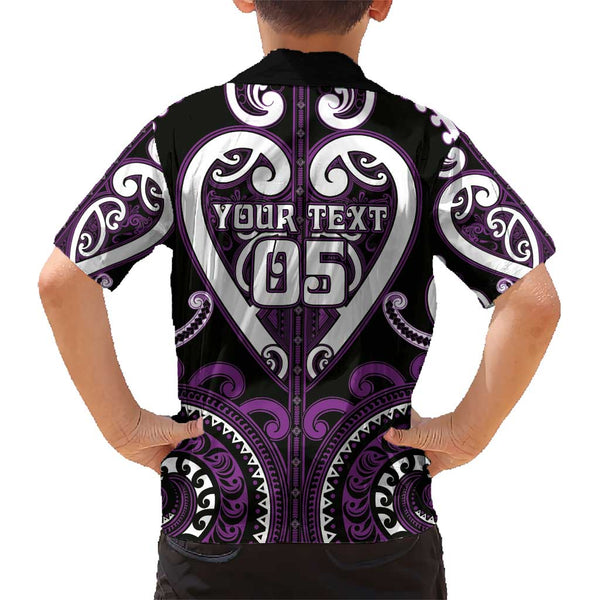 Custom Aotearoa Rangitane Kid Hawaiian Shirt Maori Tribal Pattern LT05