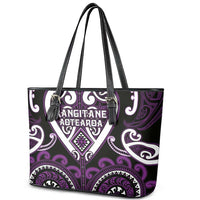 Aotearoa Rangitane Leather Tote Bag Maori Tribal Pattern