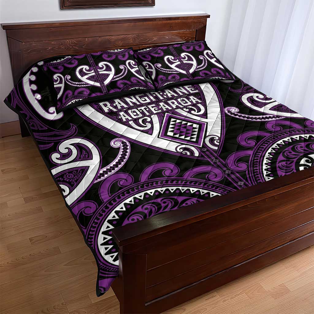 Aotearoa Rangitane Quilt Bed Set Maori Tribal Pattern