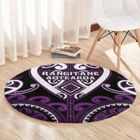Aotearoa Rangitane Round Carpet Maori Tribal Pattern
