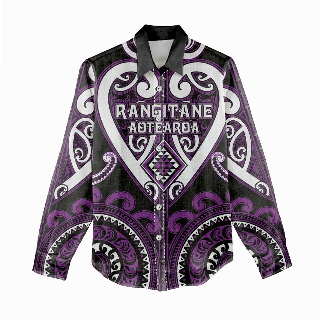 Custom Aotearoa Rangitane Women Casual Shirt Maori Tribal Pattern