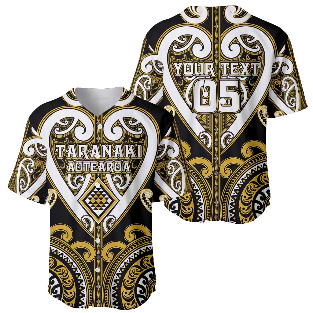 Custom Aotearoa Taranaki Baseball Jersey Maori Tribal Pattern