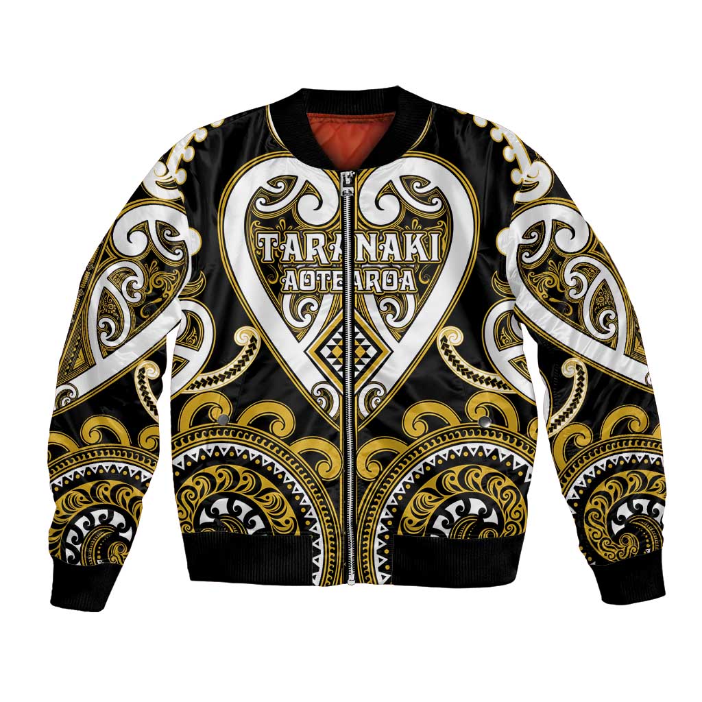 Custom Aotearoa Taranaki Bomber Jacket Maori Tribal Pattern LT05 Unisex Yellow - Polynesian Pride