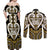 Custom Aotearoa Taranaki Couples Matching Off Shoulder Maxi Dress and Long Sleeve Button Shirt Maori Tribal Pattern