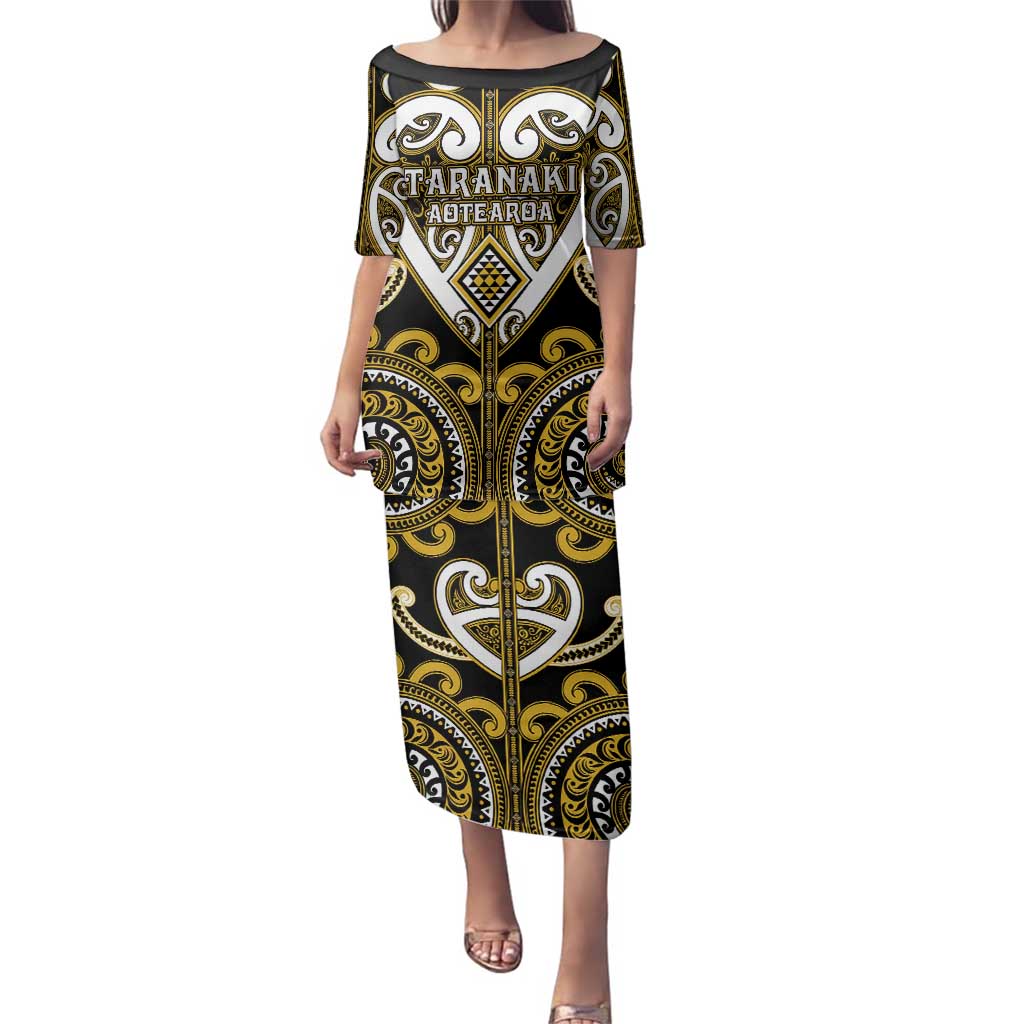 Custom Aotearoa Taranaki Family Matching Puletasi and Hawaiian Shirt Maori Tribal Pattern