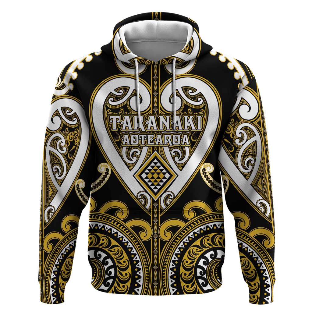 Custom Aotearoa Taranaki Hoodie Maori Tribal Pattern