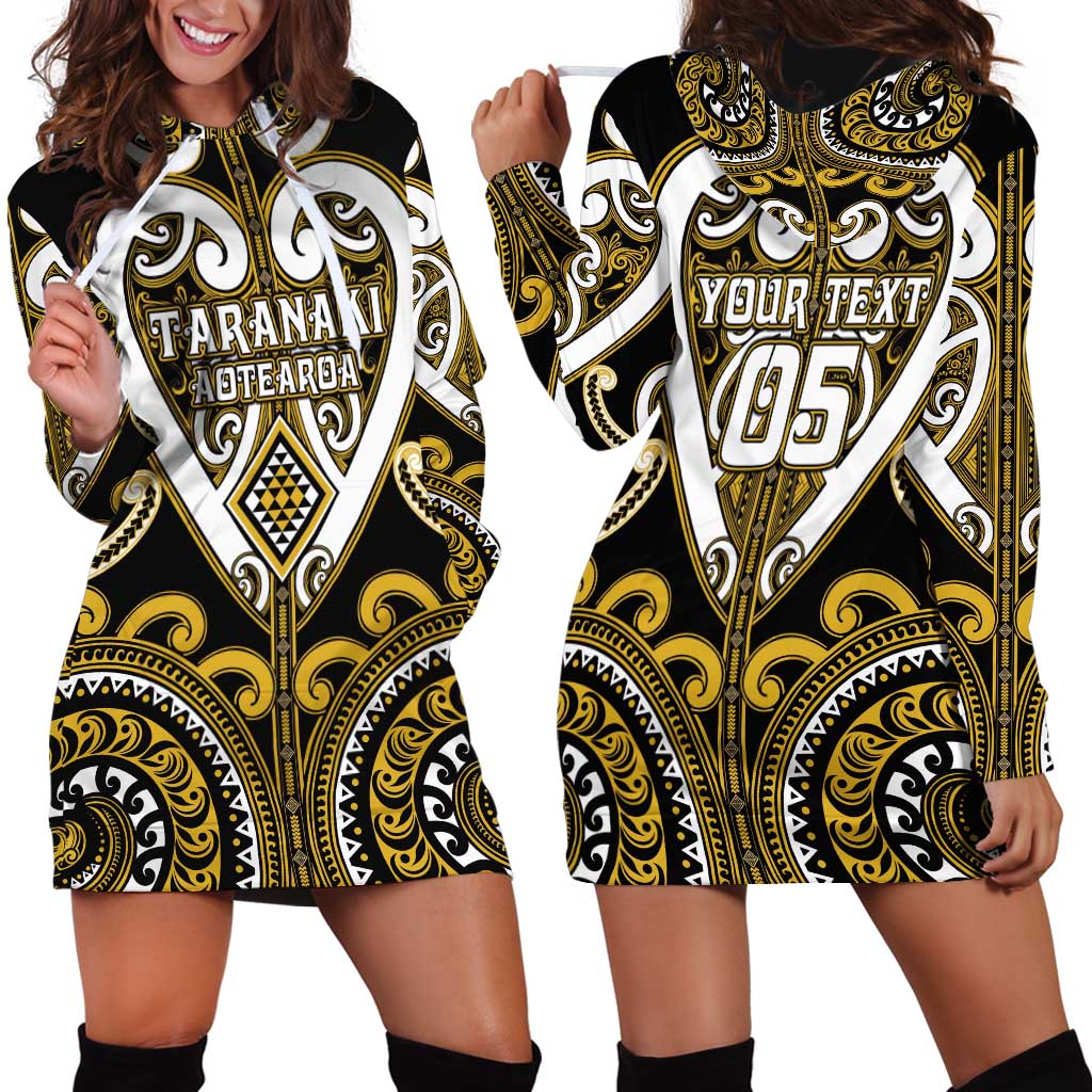 Custom Aotearoa Taranaki Hoodie Dress Maori Tribal Pattern LT05 - Polynesian Pride