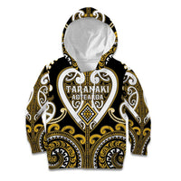 Custom Aotearoa Taranaki Kid Hoodie Maori Tribal Pattern