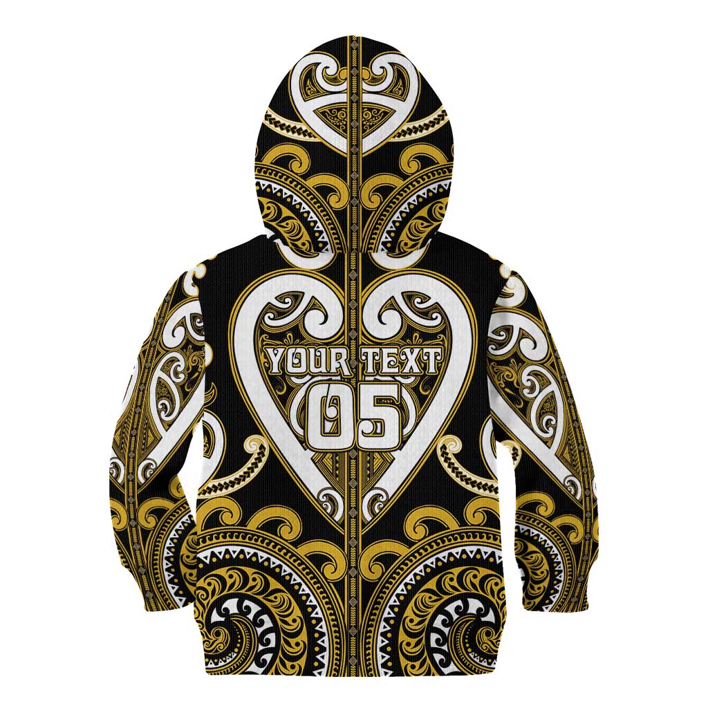 Custom Aotearoa Taranaki Kid Hoodie Maori Tribal Pattern
