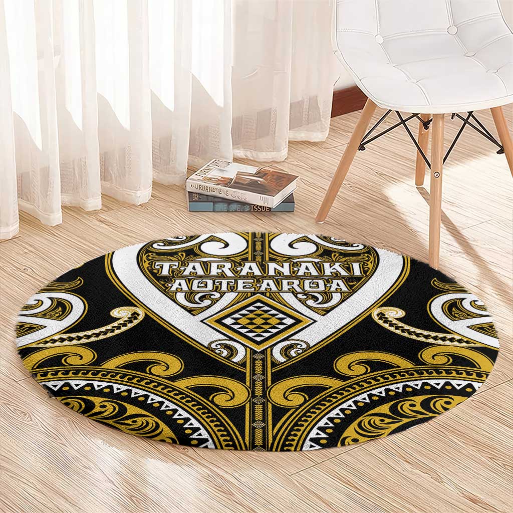 Aotearoa Taranaki Round Carpet Maori Tribal Pattern