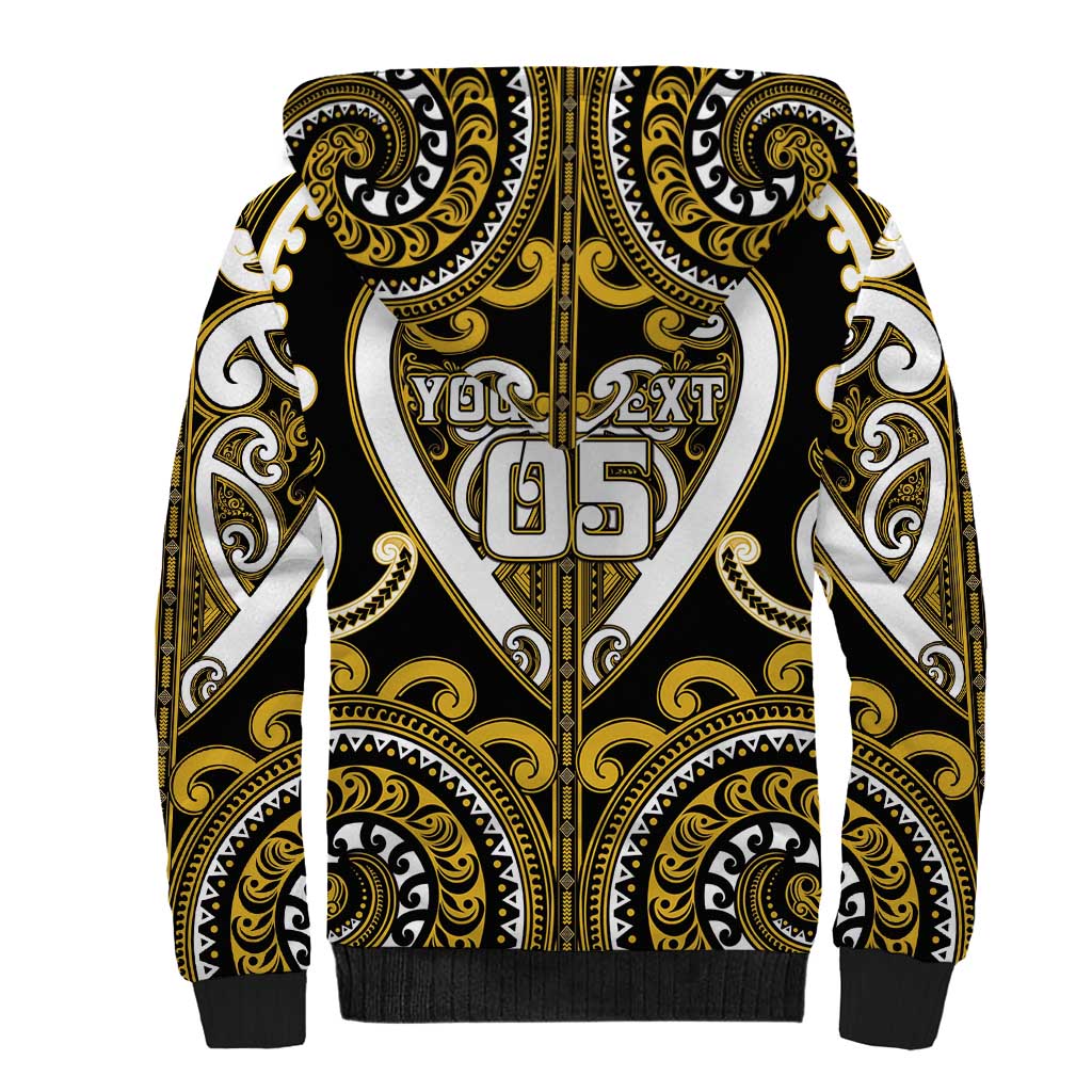 Custom Aotearoa Taranaki Sherpa Hoodie Maori Tribal Pattern