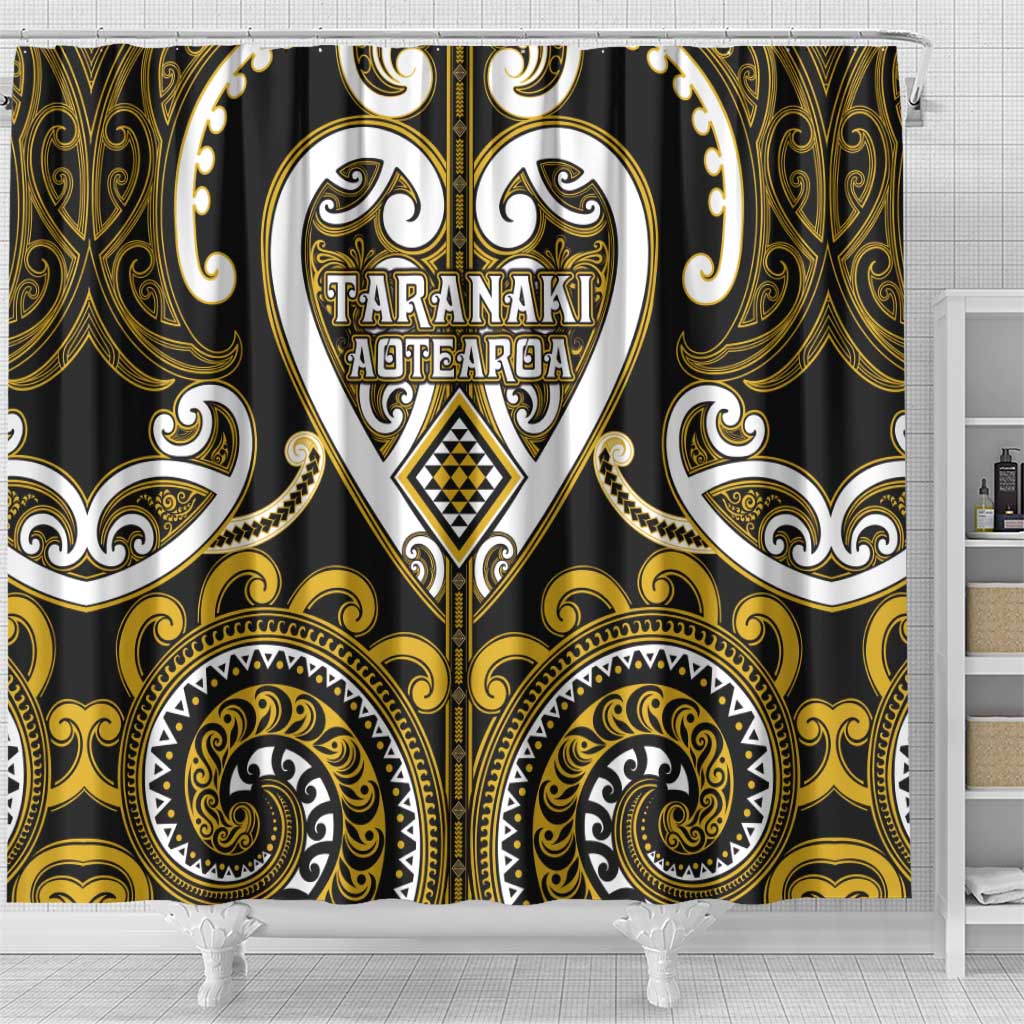 Aotearoa Taranaki Shower Curtain Maori Tribal Pattern
