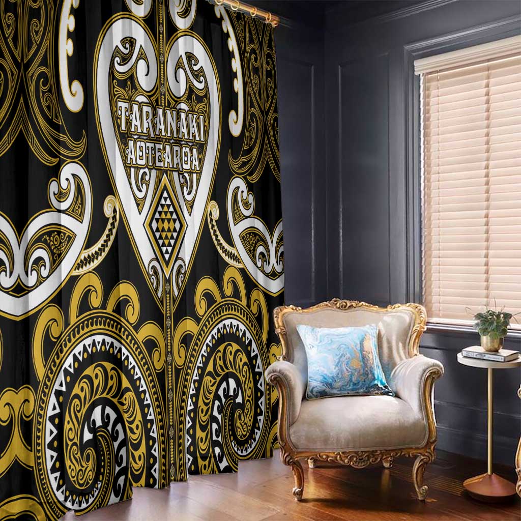Aotearoa Taranaki Window Curtain Maori Tribal Pattern