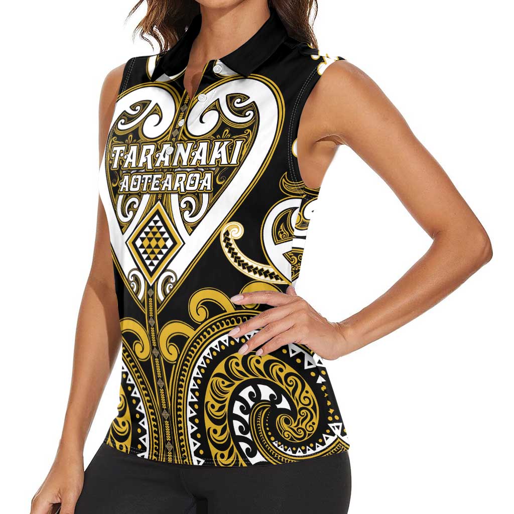 Custom Aotearoa Taranaki Women Sleeveless Polo Shirt Maori Tribal Pattern