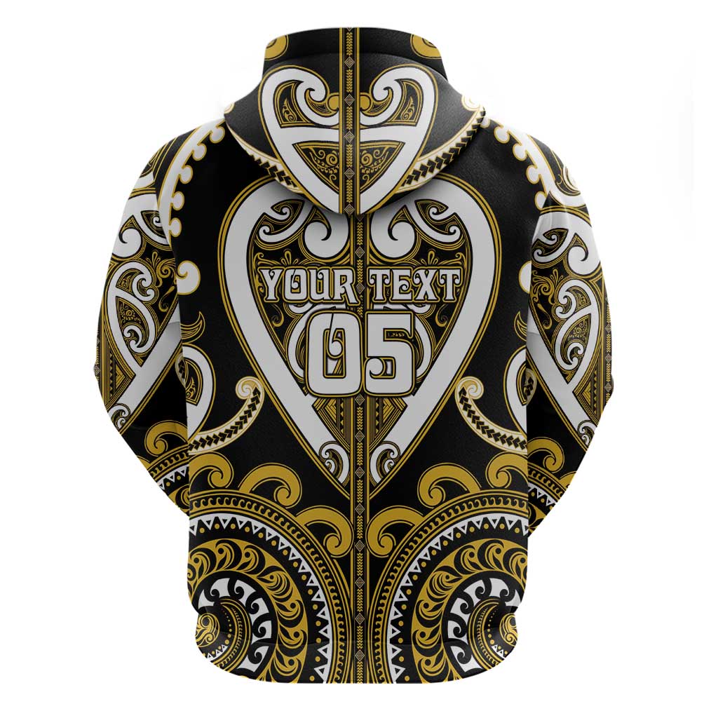 Custom Aotearoa Taranaki Zip Hoodie Maori Tribal Pattern