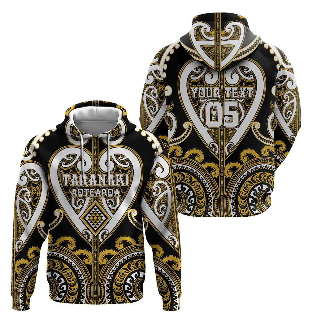 Custom Aotearoa Taranaki Zip Hoodie Maori Tribal Pattern