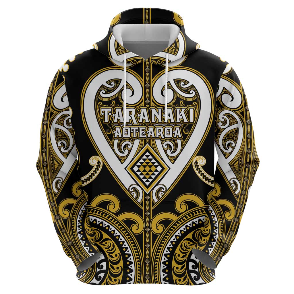 Custom Aotearoa Taranaki Zip Hoodie Maori Tribal Pattern