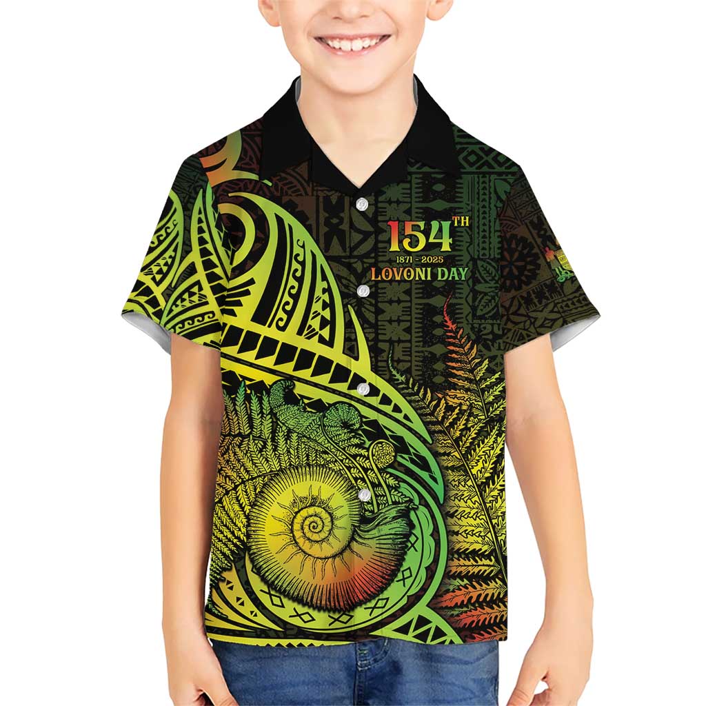 Personalised Fiji Lovoni Day Kid Hawaiian Shirt 154th Years