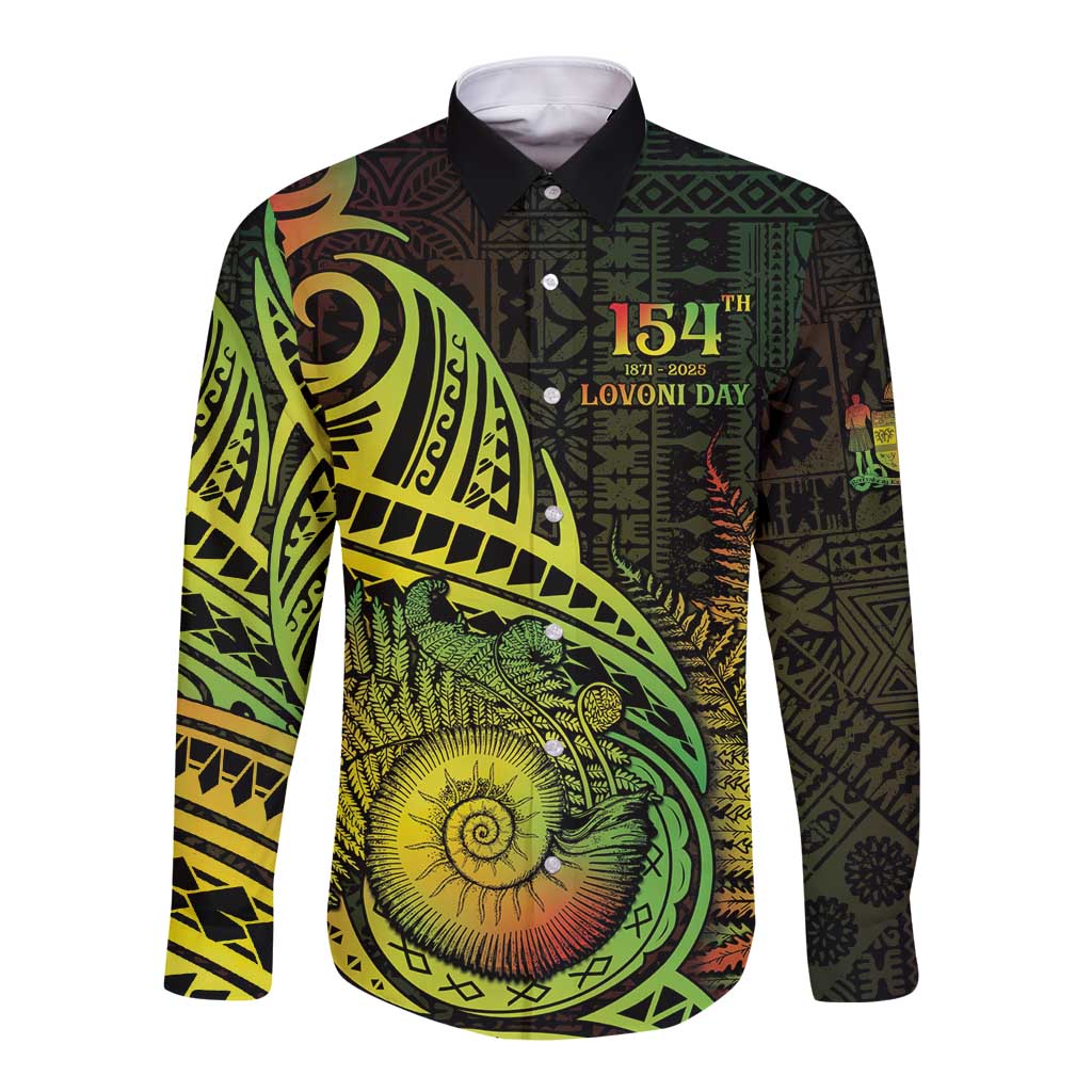 Personalised Fiji Lovoni Day Long Sleeve Button Shirt 154th Years