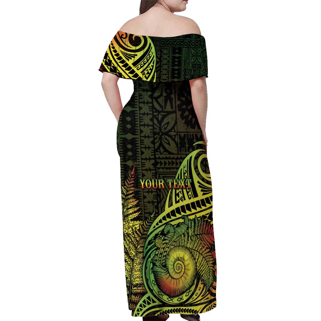 Personalised Fiji Lovoni Day Off Shoulder Maxi Dress 154th Years