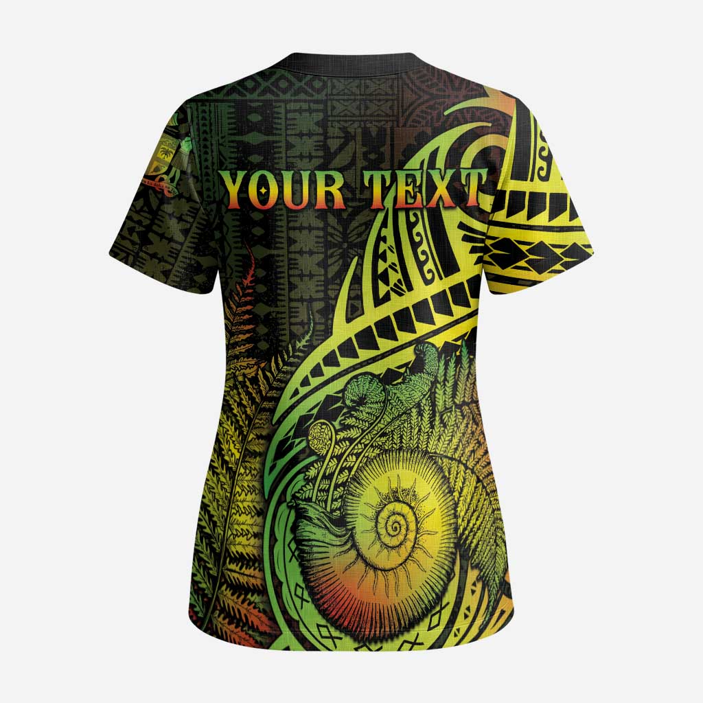 Personalised Fiji Lovoni Day Scrub Top 154th Years - Polynesian Pride