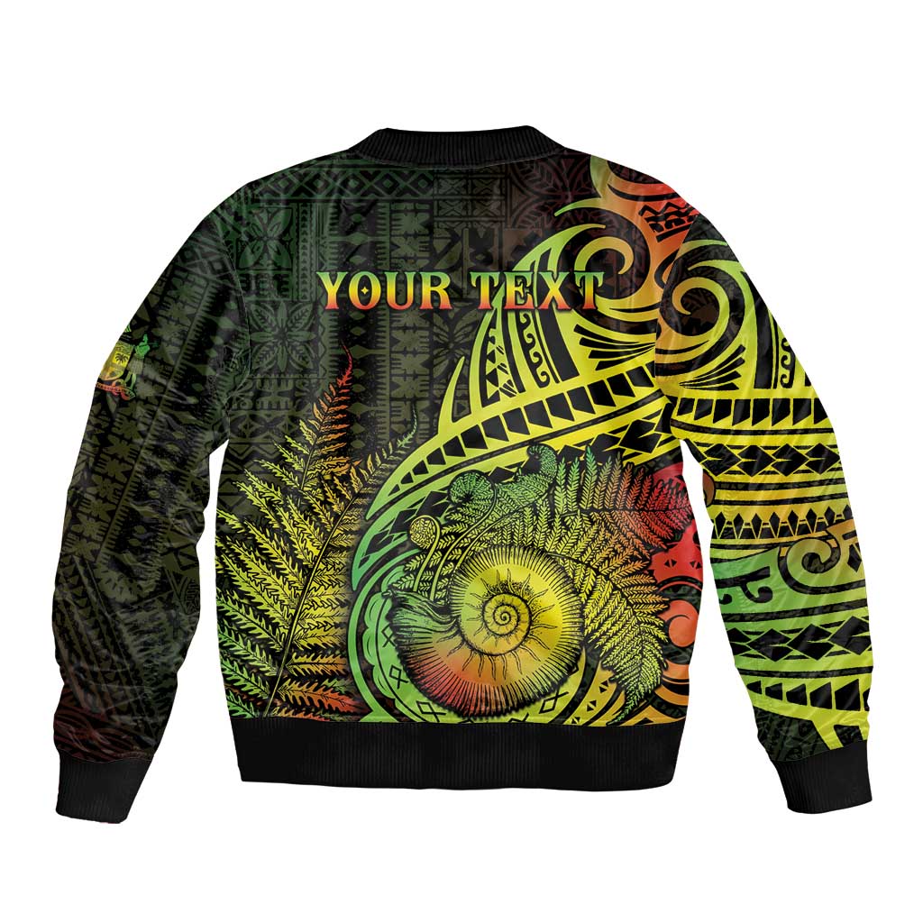 Personalised Fiji Lovoni Day Sleeve Zip Bomber Jacket 154th Years