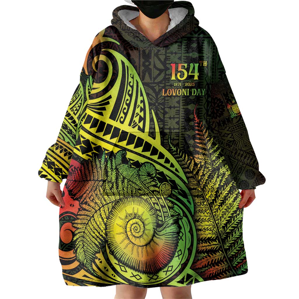 Personalised Fiji Lovoni Day Wearable Blanket Hoodie 154th Years