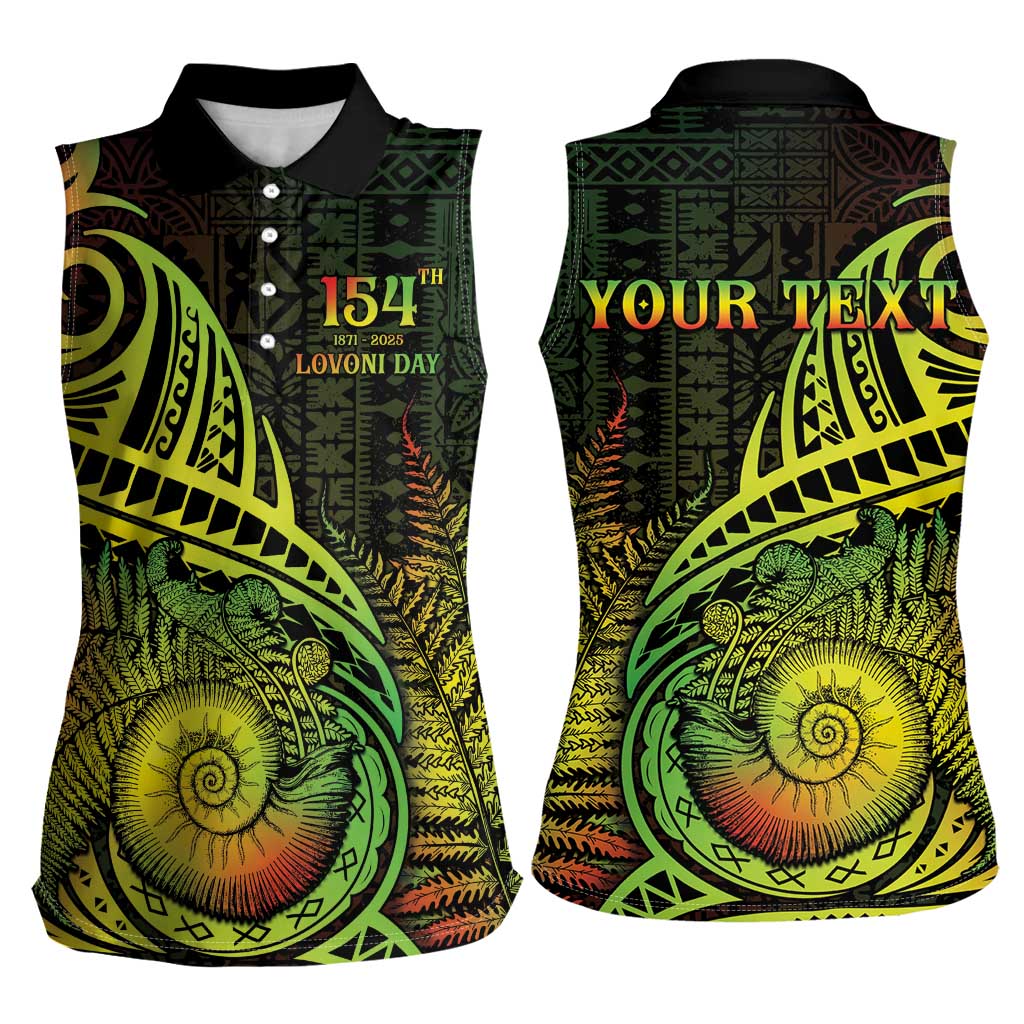 Personalised Fiji Lovoni Day Women Sleeveless Polo Shirt 154th Years