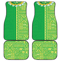 Fiji Lovoni Car Mats Fijian Tapa Salusalu Green Glitter