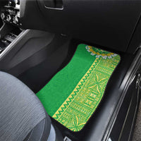 Fiji Lovoni Car Mats Fijian Tapa Salusalu Green Glitter