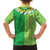 Fiji Lovoni Family Matching Long Sleeve Bodycon Dress and Hawaiian Shirt Fijian Tapa Salusalu Green Glitter