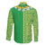 Fiji Lovoni Family Matching Tank Maxi Dress and Hawaiian Shirt Fijian Tapa Salusalu Green Glitter