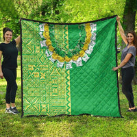 Fiji Lovoni Quilt Fijian Tapa Salusalu Green Glitter